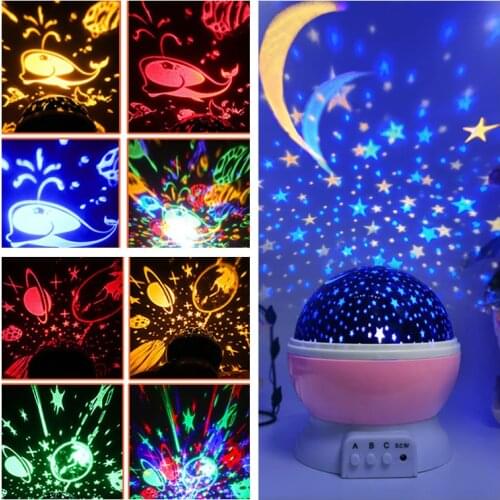 Sky Projector Star Moon Space Galaxy Night Light for Children Kids Bedroom Decor Projector Rotating Nursery Night Light LED Lamp