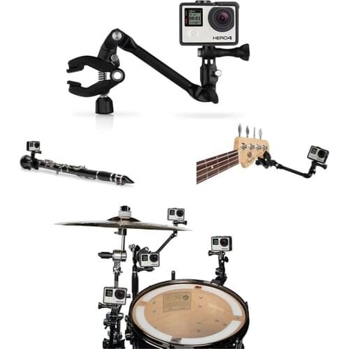 Foleto The Jam Adjustable Music Mount FOR GOPRO HERO7 6 5 4 3 3+ sjcam 5000 6000 Sports Camera THE JAM ADJUSTABLE SUPPORT Black