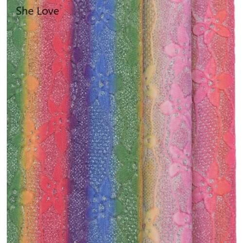 Chzimade A4 Roll Glitter Lace Flower Synthetic Leather Fabric Rainbow Color PU Leather For Bows Handbags DIY Sewing Materials