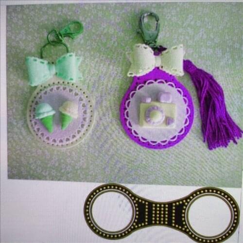 Stitched Key Fob Metal Cutting Dies Decorative Scrapbooking Steel Craft Die Cut Embossing Paper Cards Stencils