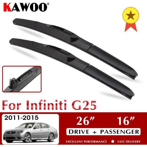 KAWOO Wiper Front Car Wiper Blades For Infiniti G25 2011-2015 Windshield Windscreen Front Window Accessories 26"+16" LHD RHD