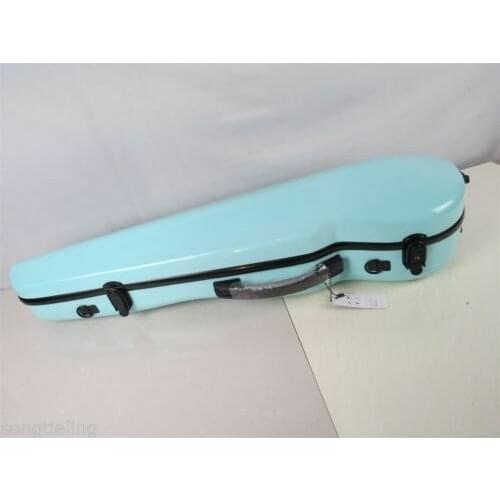 Light blue straight flange fiberglass adjustable 15-17" viola case