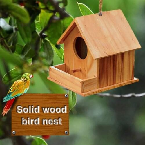 Solid Wood Bird Nest Decoration Bird Cage Outdoor Bird feeder Wooden Pearl Sparrow Bird House Peony Parrot Breeding Box