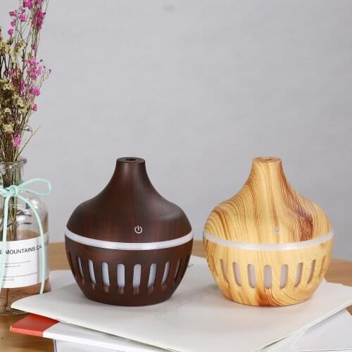 300ml Wood Humidifier USB Household Colorful Night Light Aromatherapy Machine Office Atomization Humidifier Small Gift