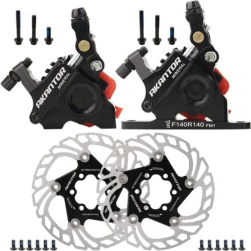 Aluminum Alloy Bicycle Accessories Pull Wire Hydraulic Brake Mountain Bike Caliper Brake Opposed Cylinder Brake Group 140mm Disc