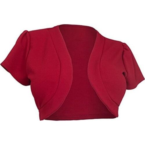 2021 Summer Women Short Sleeve Knit Bolero Shrug Crop Tops Fashion Womens Open Front Cropped Cardigan Thin Casual Lady Shirts