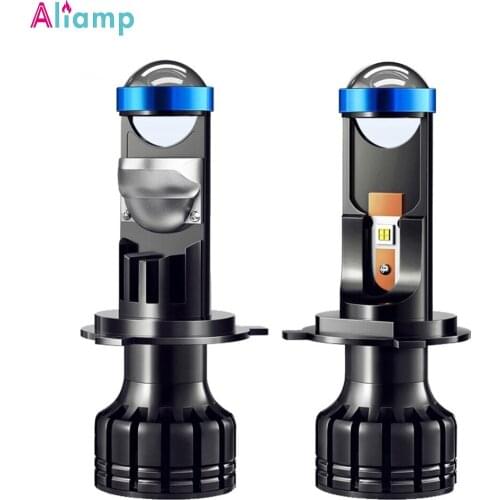 LED Headlight H4 H7 Small Lens Y6D Car Mini Double Lamp Canbus Bulbs Highlight Beads No Error 8000LM 9V-12V 110W A Pair 2PCS