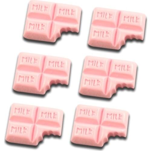 20Pcs Pink Resin Milk Cookies Decoration Crafts Flatback Cabochon Kawaii DIY Embellishments For Scrapbooking Accessories