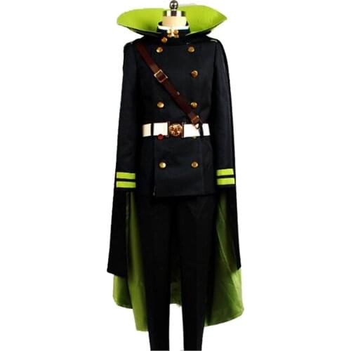 2016 Yuichiro Hyakuya Cosplay Anime Seraph Of The End Owari no Seraph BlackGreen Vampire Costume With Cloak