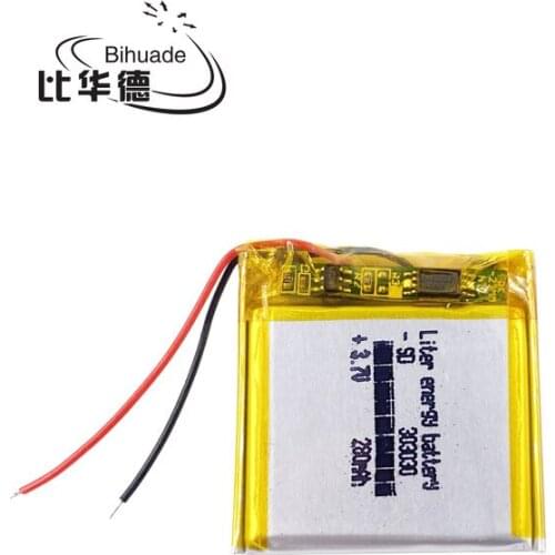 3.7V,280mAH 303030 Polymer lithium ion / Li-ion battery for Voice recorder pen,Smartband,BLUETOOTH,Smart watch