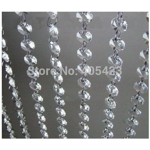33 FT Crystal room partition real photos acrylic bead curtain Clear Garland Chandelier wedding Crystal tree decoration 10m/lot