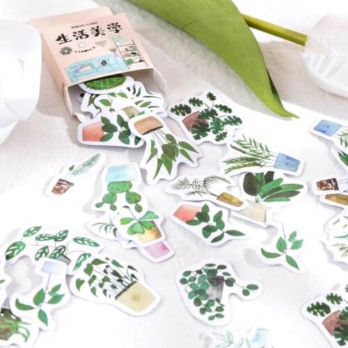 46Pcs/Box Vintage Life Aesthetics Series Plant Mini Paper Sticker Package DIY Diary Decoration Sticker Album Scrapbooking