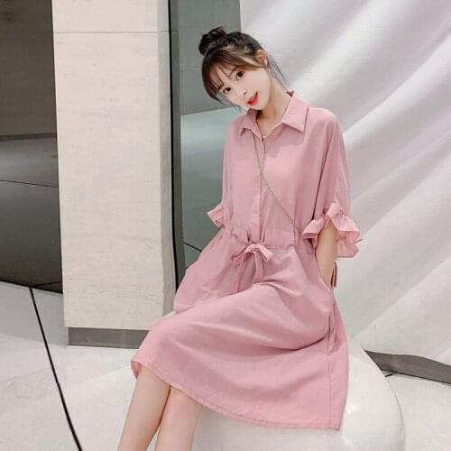 56492# Nursing Maternity Clothing Loose Stylish Shirt Dress Pregnant Women Pregnancy Nursing Dress