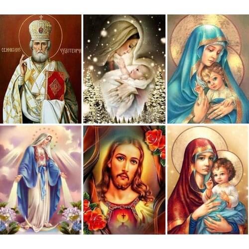 5D Diamond Painting Full Square Crystal Religious Icon DIY Cross stitch Kits Diamond Mosaic Rhinestones gift Diamond Embroidery