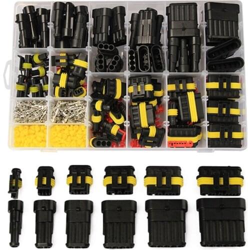 708Pcs Waterproof Car Connector Terminal Block HID Xenon Lamp Wiring Harness Connector