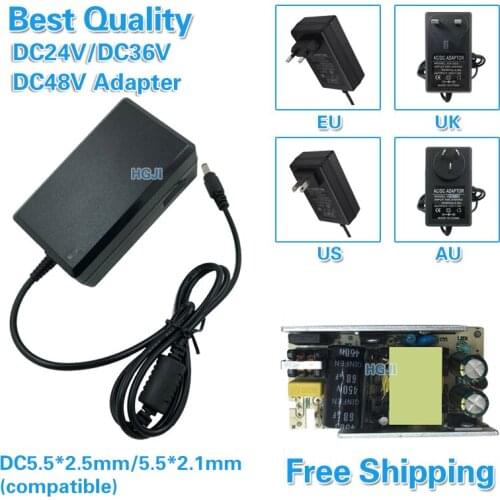 HGJI AC90V-240V to DC24V 1.5A dc 24V 2A DC36V 1A 1.3A 48v1a Converter Standard Plug Power Supply Wall Charger Adapter DC48w