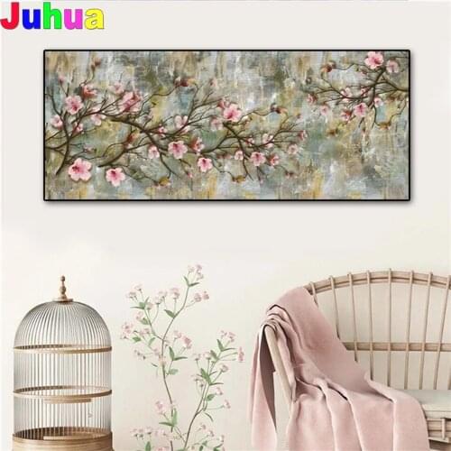 Flower mosaic DIY 5D Diamond painting Nordic Cherry Blossoms diamond embroidery landscape stitch handmade home decoration
