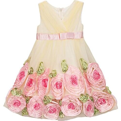Yatheen Baby Girls 18m-24m Applique Fit-And-Flare Dress Kids Party Dresses