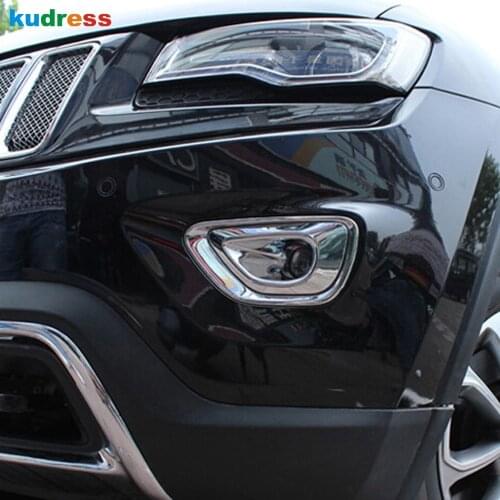 Car Accessories For Jeep grand cherokee 2014-2017 ABS Chrome Exterior front bumper fog lamp light over frame trim shield