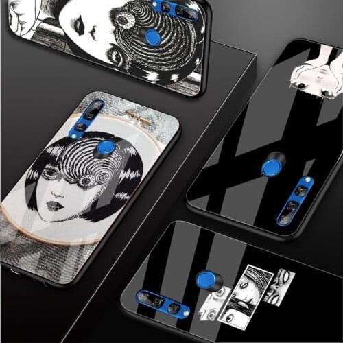 Junji Ito Tees Tempered Glass Phone Case For Huawei honor 8X 9 10i 20i 20Lite 20Pro 30 Pro Cover Shell