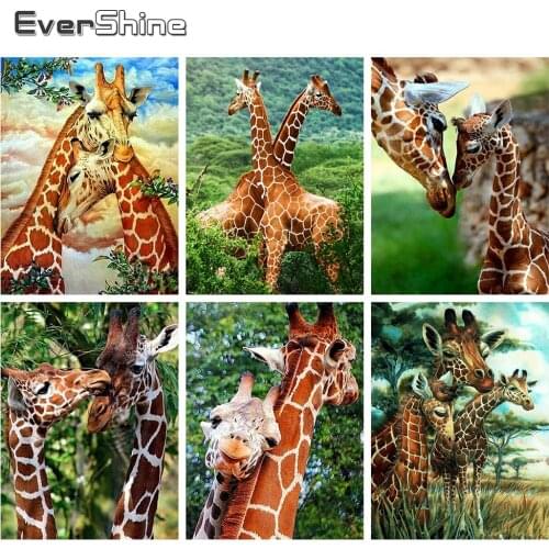 Evershine Full Square Diamond Painting Giraffe 5D DIY Diamond Embroidery Animals Cross Stitch Mosaic Rhinestone Crafts Kit