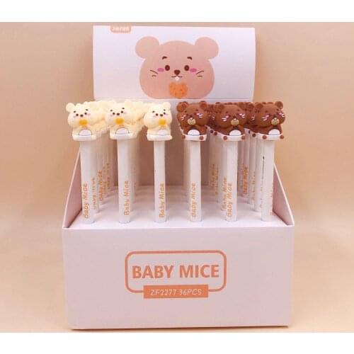 1 Piece Lytwtws Stationery Cute Stationary Cartoon Bear Animals School Office Kawaii Supplies Creative Gift Gel Pen