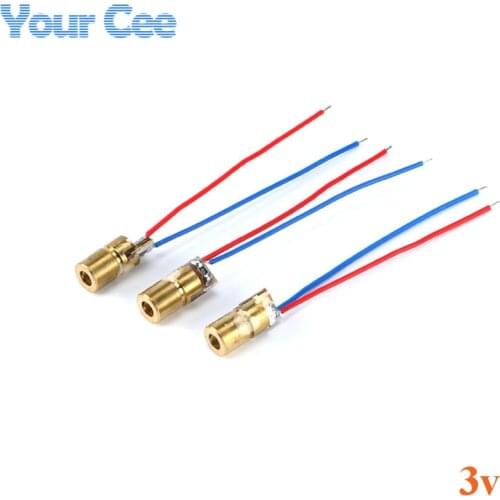 100pcs 650nm 6mm 3V 5mW Laser Dot Diode Module Red Copper Head