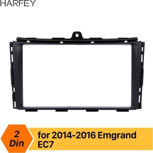 Harfey 2 Din Car Stereo Radio Frame Fascia Plastic Panel for 2014-2016 Emgrand EC7 Install Dash Bezel Trim Kit Installation kit