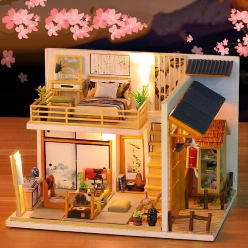 Hokkaido Japanese Room DIY Wooden Dollhouse Kit Miniature with Accessories Villa Doll House Casa Assembled Toys for Adults Gifts