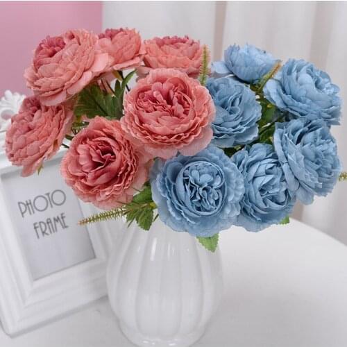 Artificial Flower 7 buds Peony fake flowers Imitation Plants Wedding Christmas Decoration Home Decor Photo Prop Hotel decoration