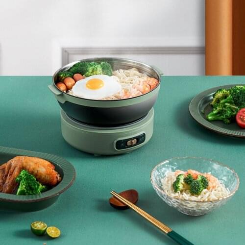 220V Foldable Electric Cooking Pot Machine Portable Multi-cooker Travel Rice Cooker Electric Hotpot Split Type Food Cooker 1L