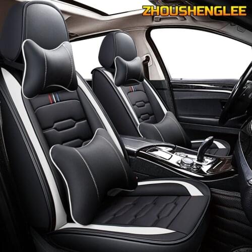 ZHOUSHENGLEE Leather car seat cover For Dodge Journey Caliber Avenger Challenger Charger am 1500 accessories covers car seats