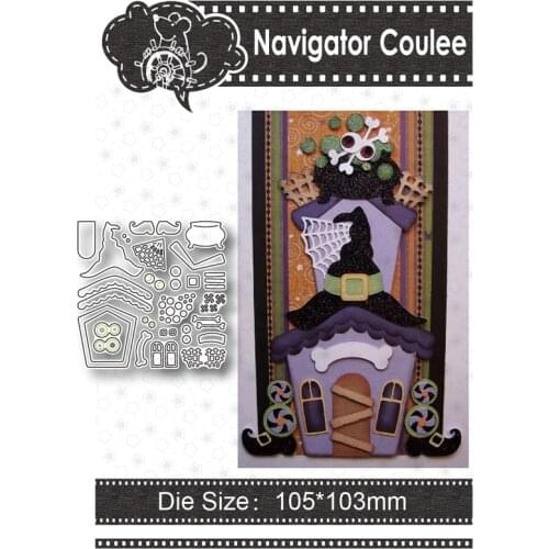 Halloween metal cutting mold witch magic house died of novice scrapbook decoration stamps and mold craft supplies 2021 new