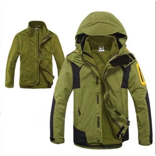 Hot Mens Hiking Climbing 3 In 1 Outdoor Jacket Winter Inner Fleece Waterproof Sports Coat Camping Trekking Skiing Male Clothes