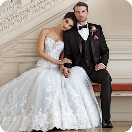 Men Suits For Wedding Suits Black Bridegroom Groom Slim Fit Formal Blazer Tuxedo Costume Terno Masculino Best Man Prom 3 Pieces