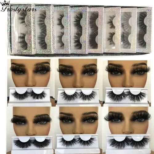 False Lashes Mink 25mm Fake Eyelashes Bulk Top Quality Fluffy Mink Eyelashes Extension Wholesale Premium Wispy Lashes