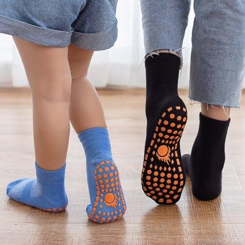 2021 New Spring Summer Kids Trampoline Socks Anti-Slip Floor Socks 1-12Y Children Soft Massage Girl Boy Indoor Exercise Socks