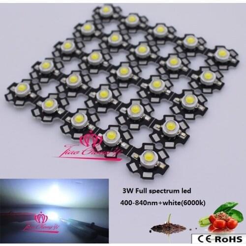 New Hot 100X Hydroponics 3w Full Spectrum white light 400nm-840nm Led for Plant Grow