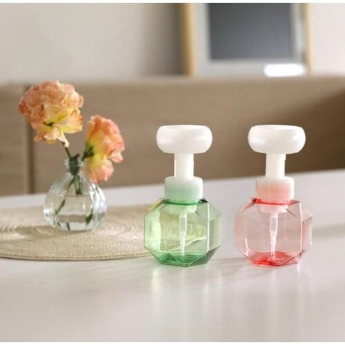 300ml Flower Shape Foam For Soap Dispenser Foaming Pump Plastic Clear Bottle Travel Shower Gel Foam Pump Bottle For Bathroom