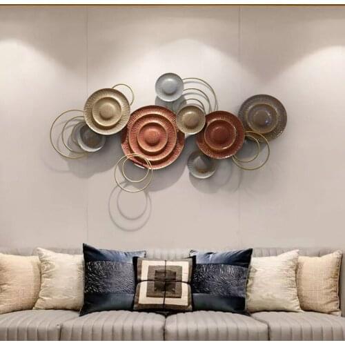 Simple European Style Living Room Background Wall Decoration Pendant Creative Wrought Iron Hanging Handmade Three-dimensional