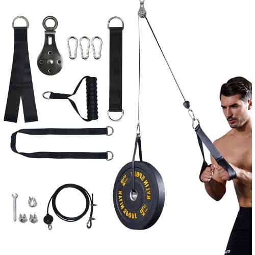 Adjustable DIY 3m LAT Pulley Cable Machine Cable Pulley System Home Gym Fitness Weight Lifting Triceps Biceps Workout Equipment