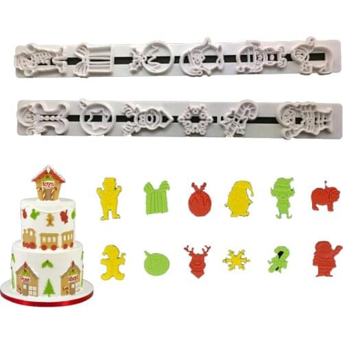Christmas Series Cookie Cutter Plastic Biscuit Cut Mold Baking Fruit Cut Cake Mold Embossing Printing Die