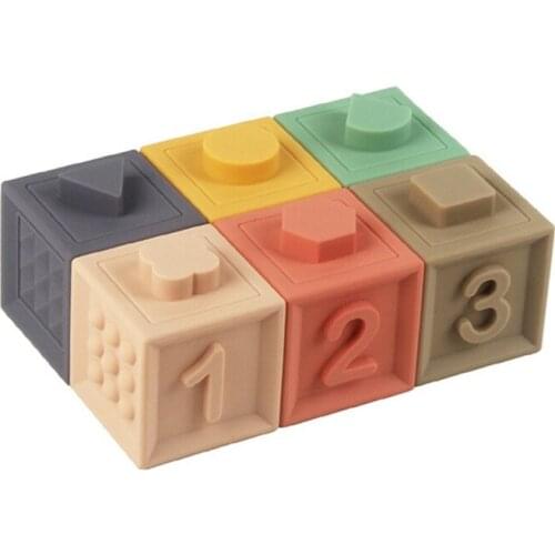 Number Cube Building Blocks Motor Skills Toys for Baby Kids Bathing Toys Montessori Sensory Toy Teether Stacking Game Gifts