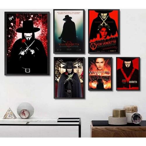 V for Vendetta Movie Poster Clear Image Wall Stickers Home Decoration Good Quality Prints White Coated Paper home art Brand