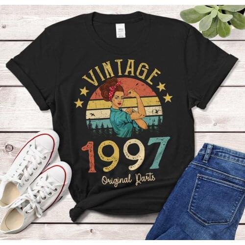 Vintage 1997 Quarantine Edition T-Shirt 24 Years Old 24th Birthday Gift Idea Women Girls Mom Wife Daughter Funny Retro Tee Shirt