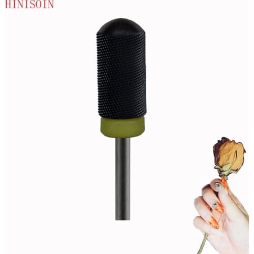 10 pcs Black Ceramic Nail Drill Bit - Large Smooth Top Bit