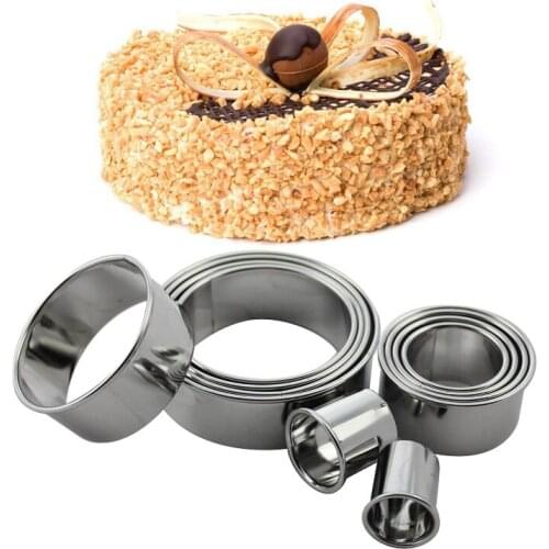 11 Pcs/Set Stainless Steel Baking Cake Mould Cake Ring Dessert Fruit Mousse Mold Kitchen Tools Gadgets