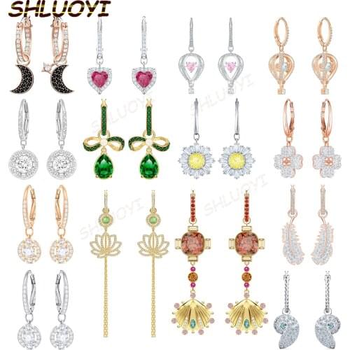 2020 fashion jewelry swa1: 1 exquisite clover, star moon and feather lady charming Earrings
