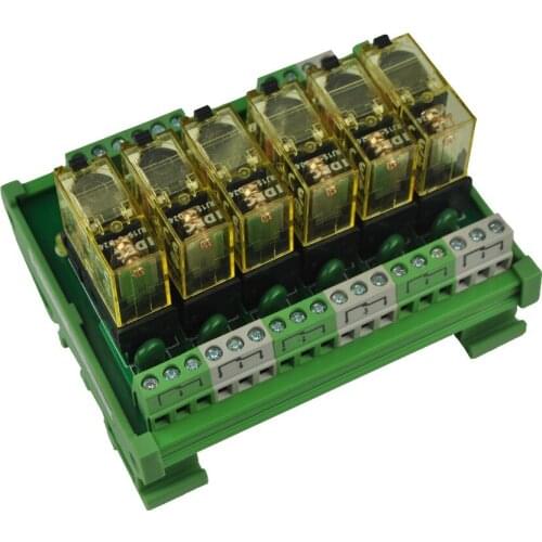 6 channel 1 SPDT DIN Rail Mount IDEC RJ1S Interface Relay Module