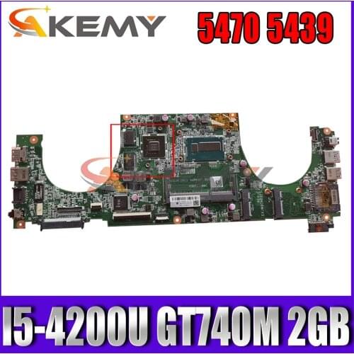 Akemy CN-02TK7V 2TK7V For DELL Vostro 5470 5439 Laptop Motherboard DAJW8CMB8E1 Mainboard I5-4200U GT740M 2GB 100%Tested